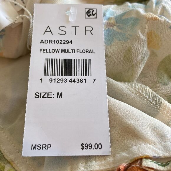 ASTR the Label NWT Yellow Multi Floral Midi Dress M - Picture 6 of 8